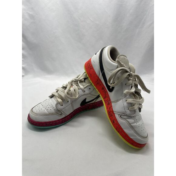 2020 AIR JORDAN 1 LOW RETRO (UNISEX GS KIDS) 'MULTICOLOR' CV9548-100 SZ 6Y - Picture 8 of 13